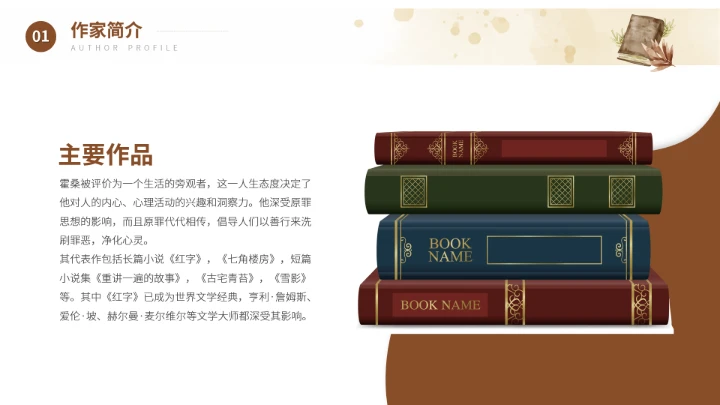 纳撒尼尔霍桑文学作家名人介绍人物PPT