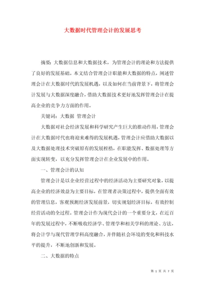 大数据时代管理会计的发展思考.docx