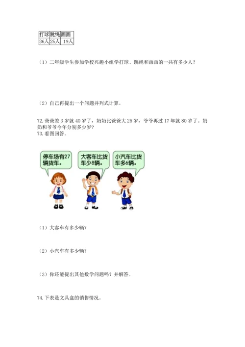 小学二年级上册数学应用题100道附答案（轻巧夺冠）.docx