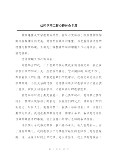 幼师学期工作心得体会5篇.docx