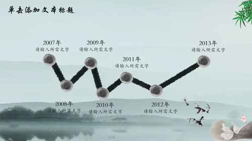 唯美水墨竹子中国风动态PPT模板