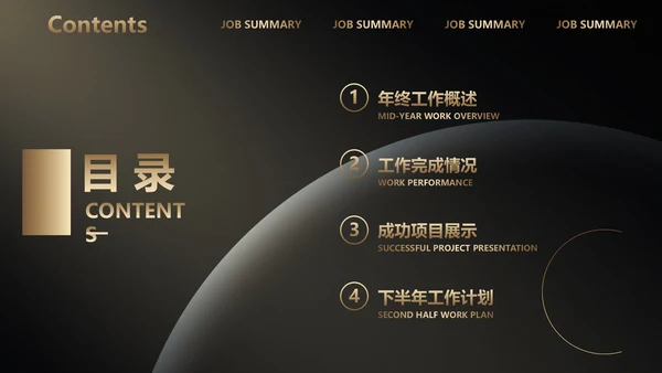 黑金实力商务炫酷年终汇报通用PPT
