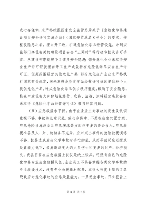 县危险化学品安全监管主要问题及对策.docx