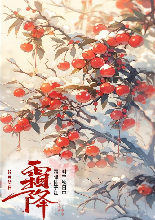 霜降柿子红霜降海报