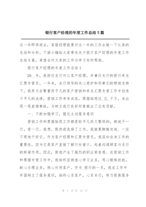 银行客户经理的年度工作总结5篇.docx