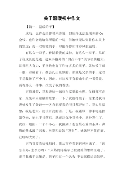 关于温暖初中作文.docx