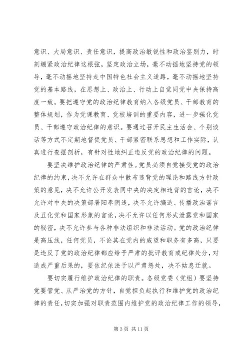 党的政治纪律自查报告【精选】.docx