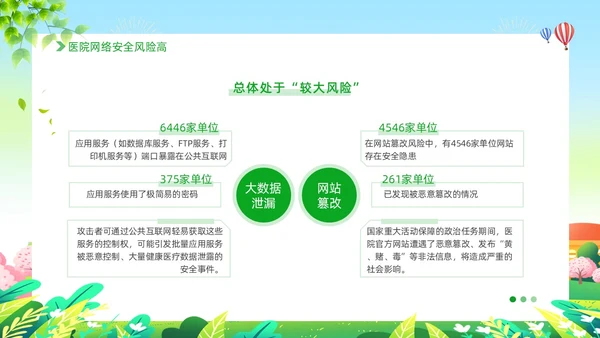 绿色插画清新展板医院网络安全培训ppt模板