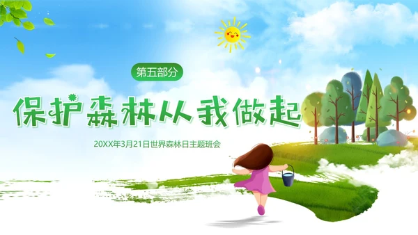 世界森林日保护森林爱护地球主题班会PPT课件