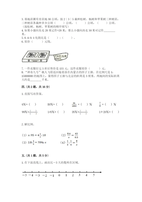 小学六年级数学摸底考试题含答案（达标题）.docx