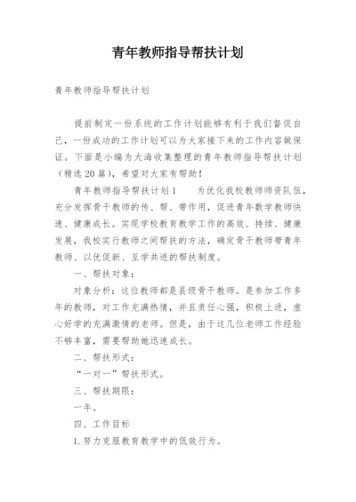 青年教师指导帮扶计划.docx