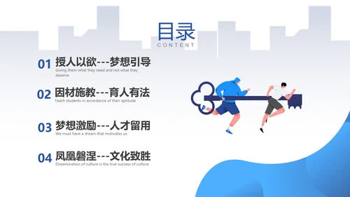蓝色插画风新常态下人才的培养与保留人才管理人才培养ppt