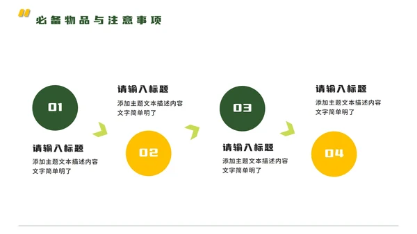 绿色卡通风夏令营森林探秘旅行攻略PPT模板