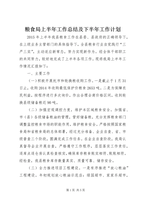 粮食局上半年工作总结及下半年工作计划.docx