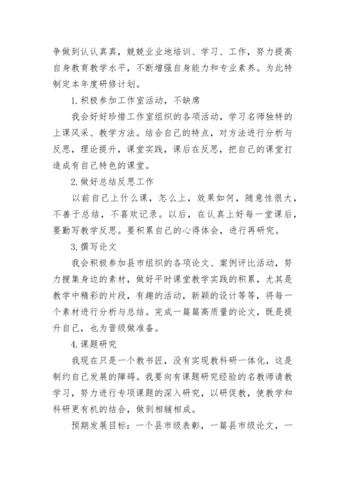 初中地理教师个人研修计划.docx