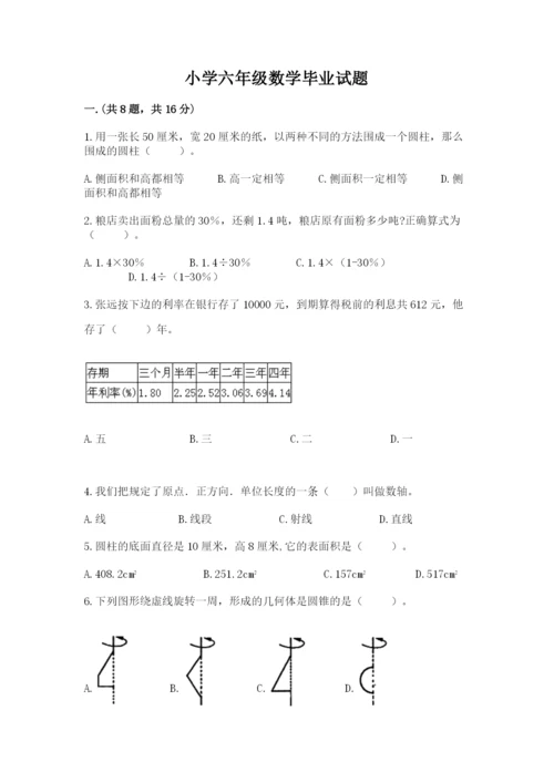 小学六年级数学毕业试题（夺冠系列）.docx