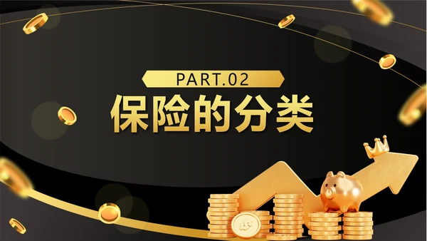 黑色奢华流体保险基础知识培训带内容PPT模板