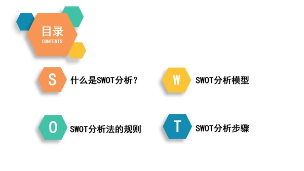 简约商务企业数据SWOT分析PPT模板