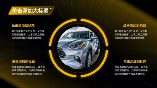 黄色科技风汽车商业计划书PPT模板