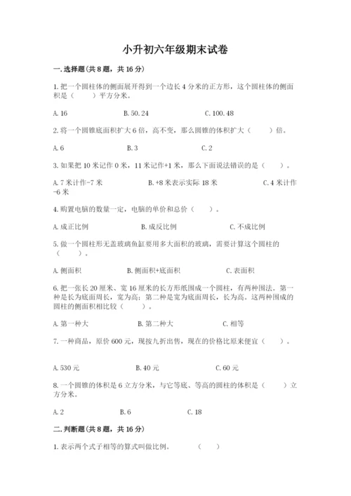 小升初六年级期末试卷精品【名师推荐】.docx