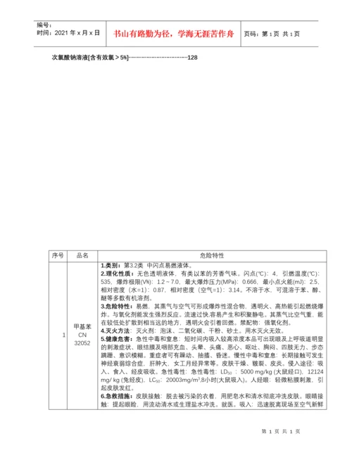 常见危险化学品安全技术说明书.docx