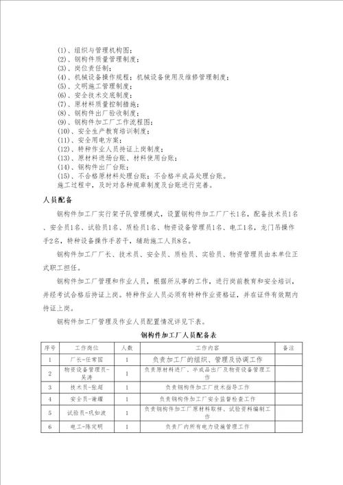 钢构件加工厂设置方案