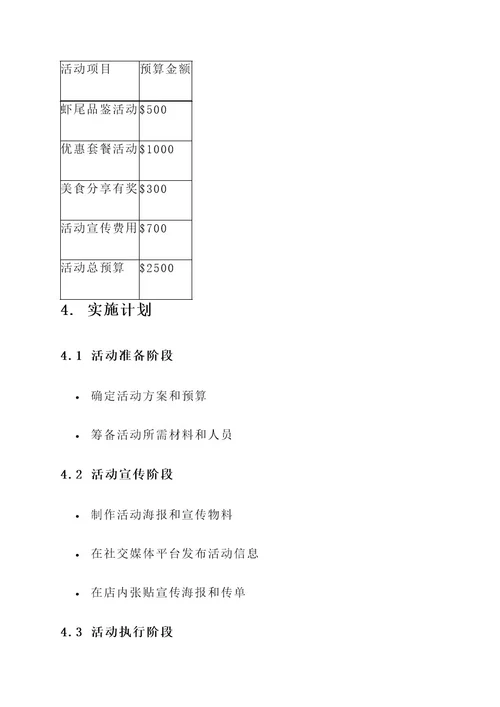 炒虾尾店活动策划案