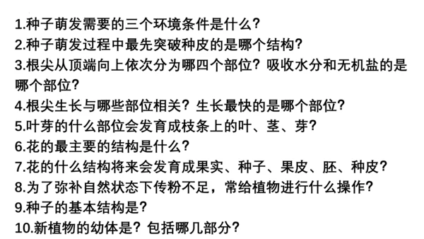 人教版七年级生物上册第三单元第一与二章复习课件(共21张PPT)