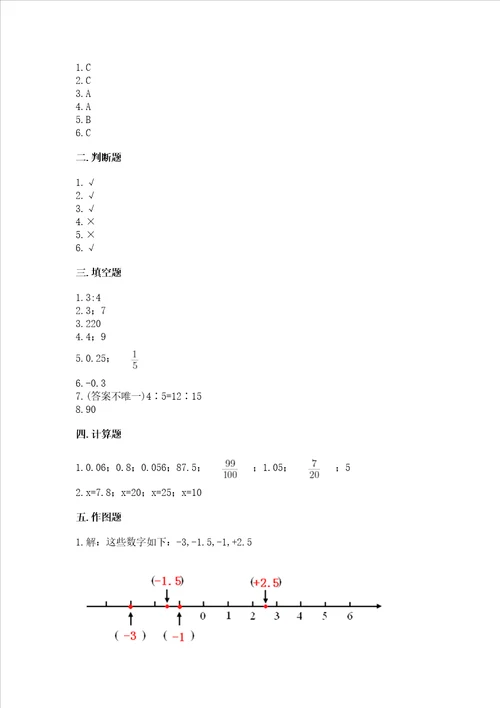 2023小学六年级下册数学期末测试卷带答案研优卷