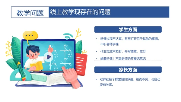 云端协商互利未来线上教学家长会PPT模板