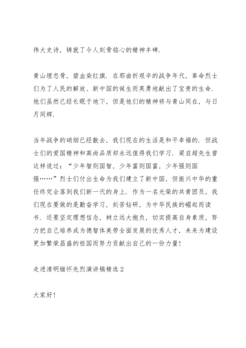 走进清明缅怀先烈演讲稿(6篇).docx