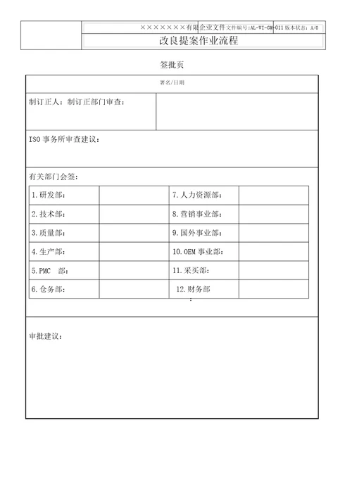 改善提案作业流程