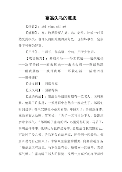 塞翁失马的意思.docx