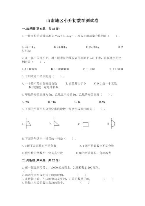 山南地区小升初数学测试卷及一套答案.docx