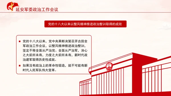 延安军委政治工作会议新时代政治建军方略十个明确党课PPT课件