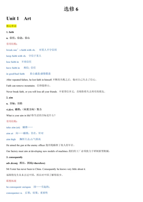 高中英语人教版选修6知识点汇总.docx