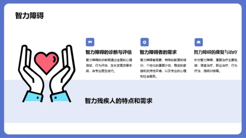 蓝色插画国际残疾人日科普介绍PPT模板