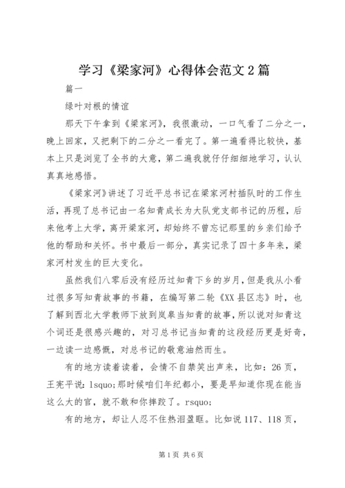 学习《梁家河》心得体会范文2篇.docx