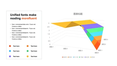 多色扁平PPT曲面图