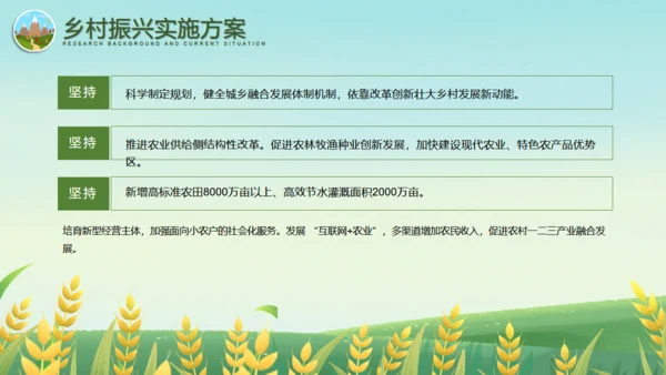 振兴乡村全面振兴美丽乡村通用PPT模板