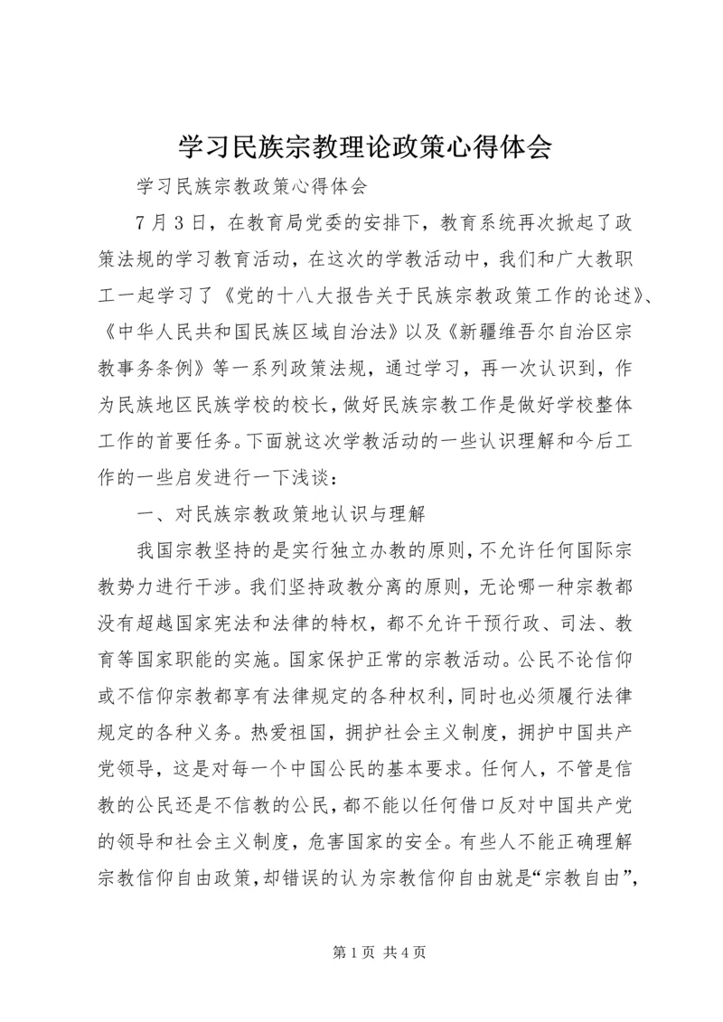 学习民族宗教理论政策心得体会 (2).docx