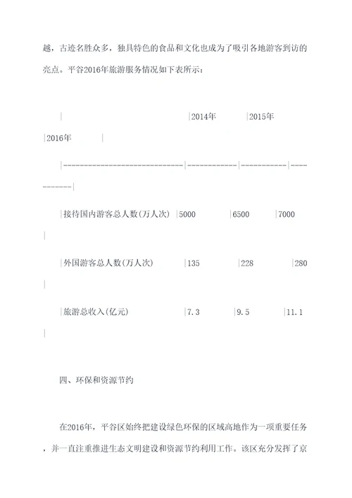 2016年平谷区工作报告