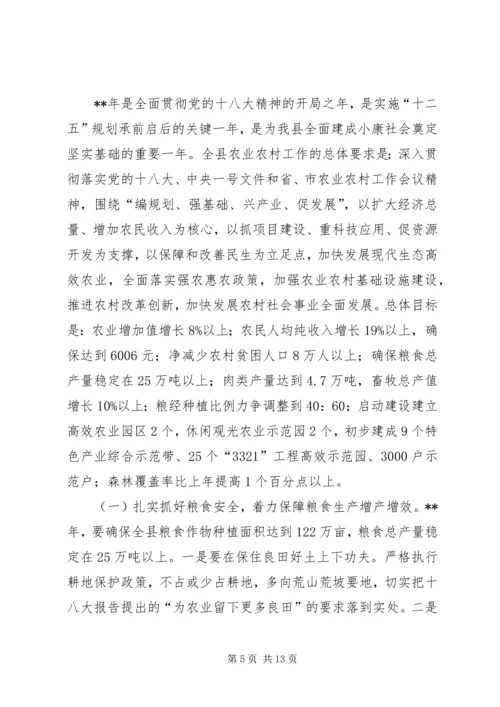 农业农村工作讲话与农业厅长XX年新年致辞 (4).docx