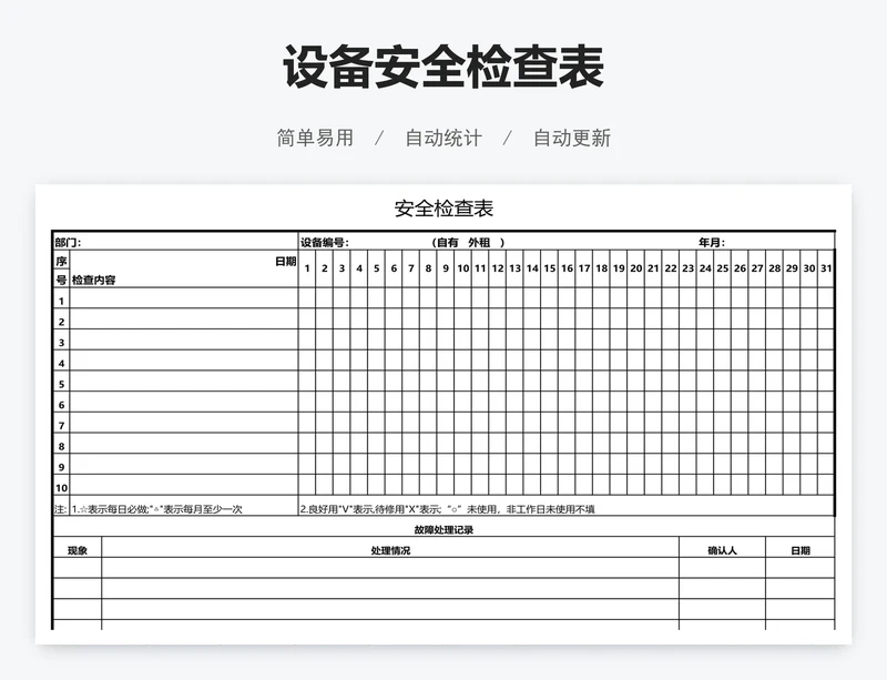 设备安全检查表