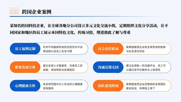 蓝橙色简约风企业发展打造温度组织宣导PPT模板