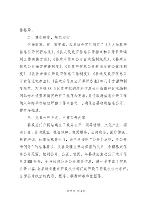 县民政资讯公开工作年终汇报.docx