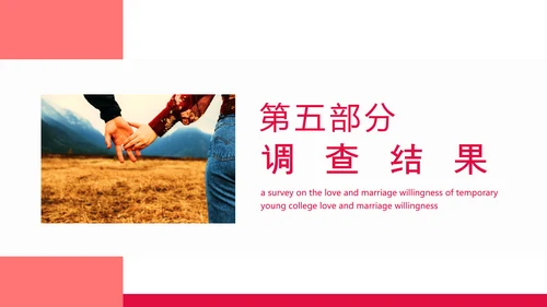 当代青年大学生婚恋意愿调查PPT模板
