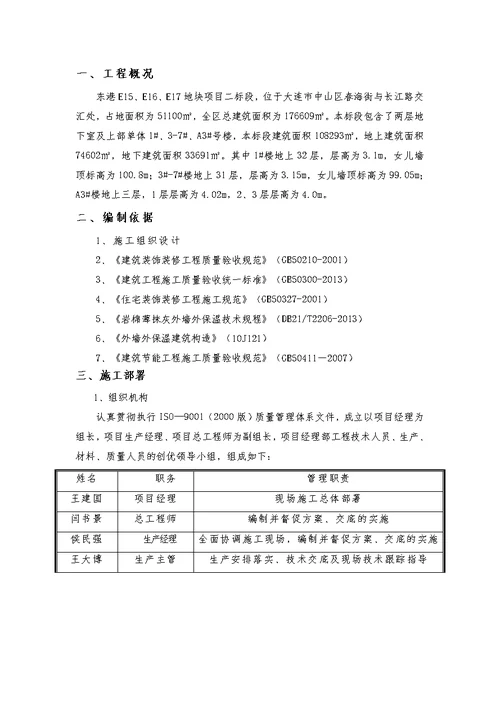 外檐装修(外墙保温岩棉板)施工方案