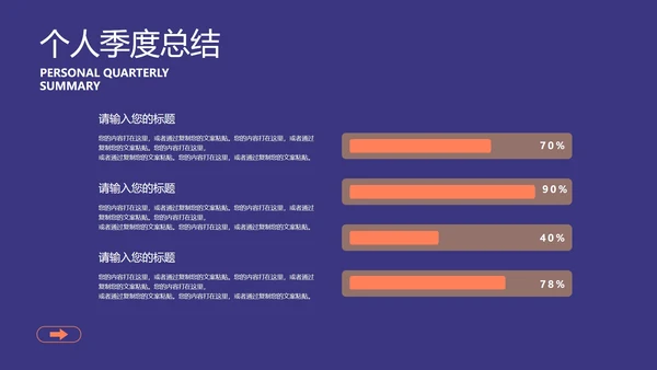 蓝色微立体个人总结汇报PPT模板