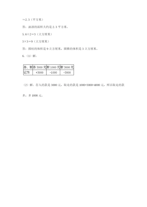 小学六年级下册数学摸底考试题精品（a卷）.docx